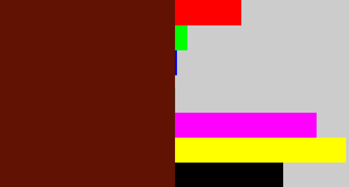 Hex color #611202 - reddy brown