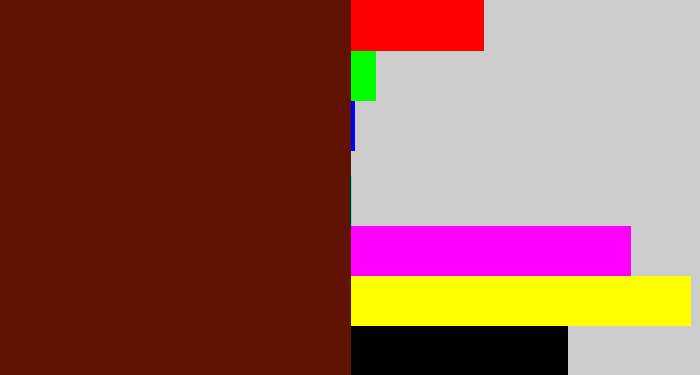 Hex color #611303 - reddy brown