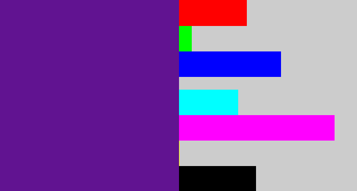 Hex color #611391 - purple