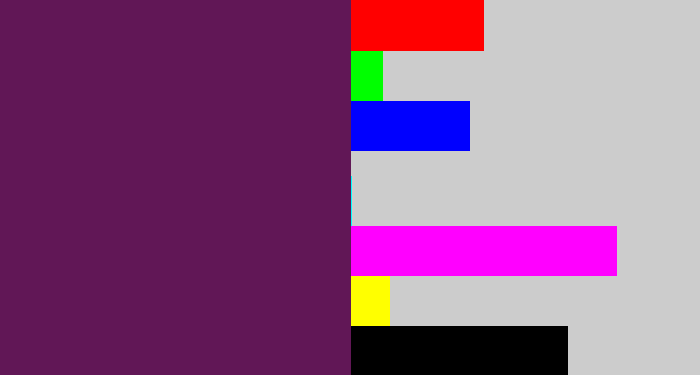 Hex color #611756 - grape purple
