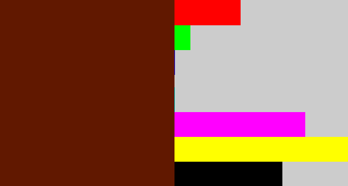 Hex color #611800 - reddy brown