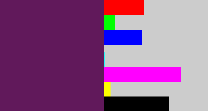 Hex color #61195b - grape purple