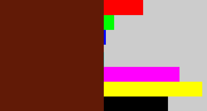 Hex color #611a05 - reddy brown