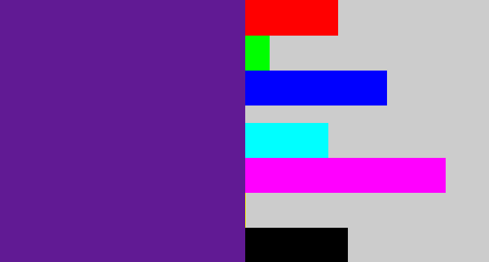 Hex color #611a94 - purple