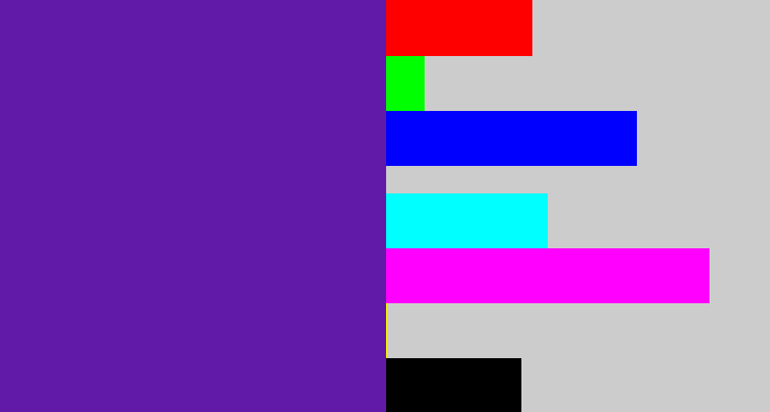 Hex color #611aa7 - purple
