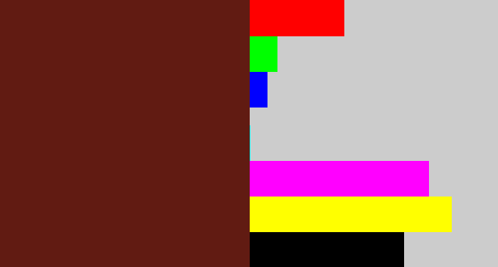 Hex color #611b12 - reddy brown