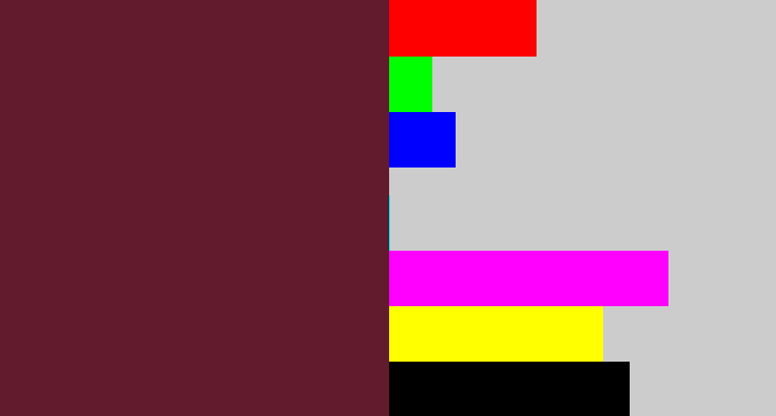 Hex color #611b2c - plum