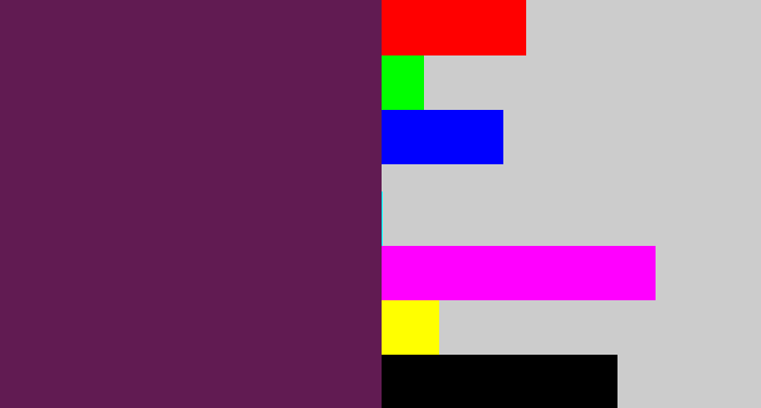 Hex color #611b52 - grape purple