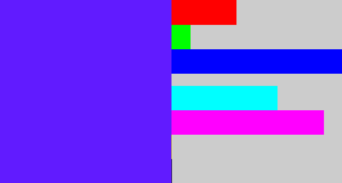 Hex color #611bff - purplish blue