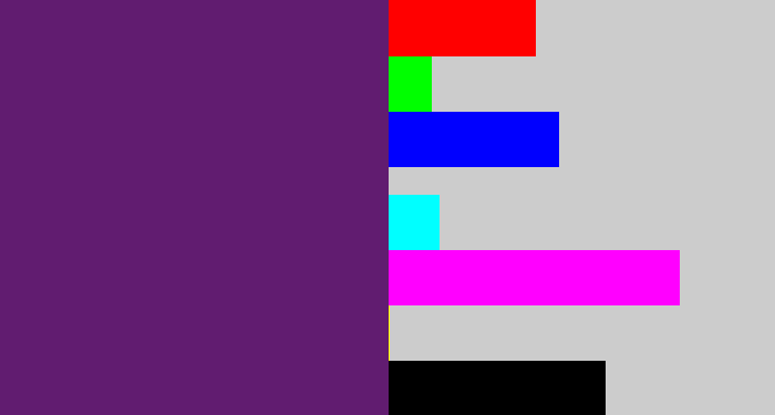 Hex color #611c70 - darkish purple