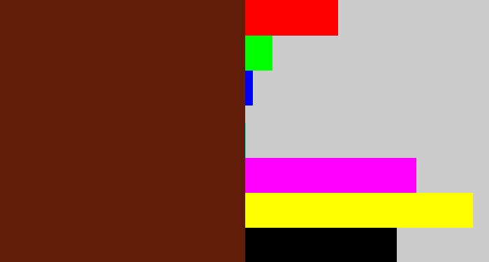 Hex color #611d07 - reddy brown
