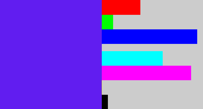 Hex color #611df0 - purply blue