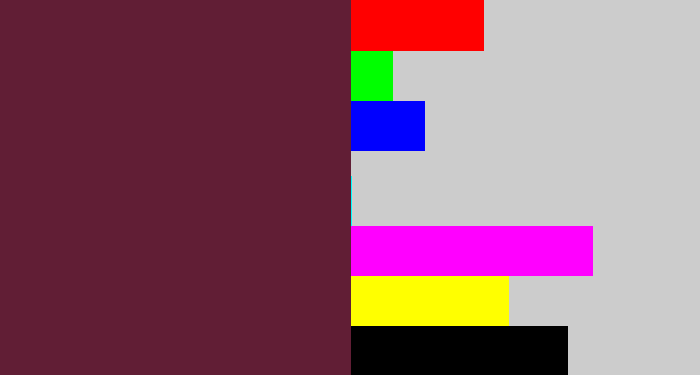 Hex color #611e35 - plum