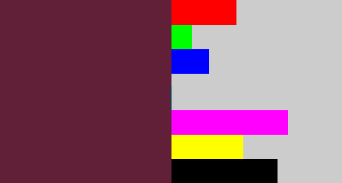 Hex color #611f38 - plum