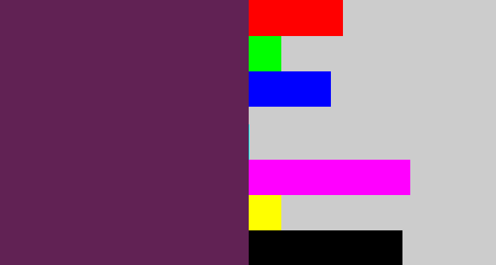 Hex color #612254 - grape purple