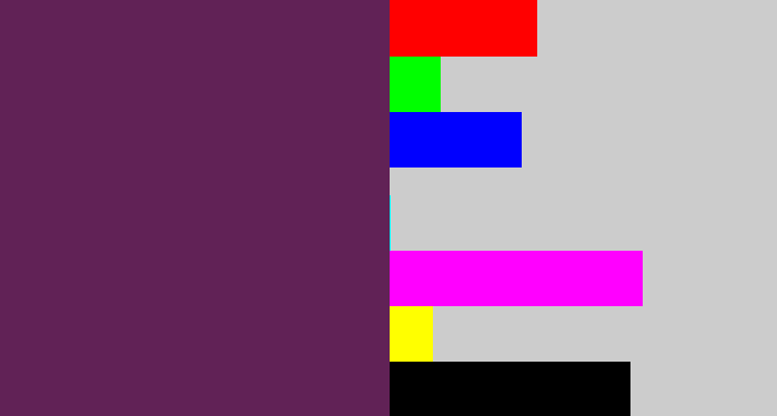 Hex color #612256 - grape purple
