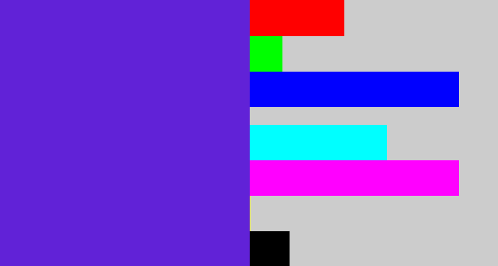Hex color #6122d7 - purple/blue