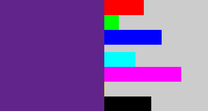 Hex color #61248b - darkish purple