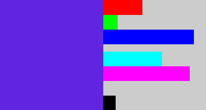 Hex color #6124e0 - purple blue