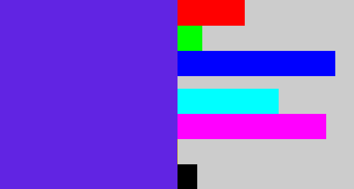 Hex color #6124e3 - purple blue