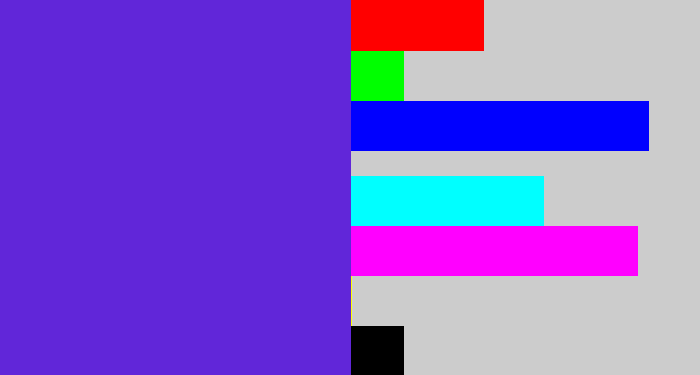 Hex color #6126d9 - purple/blue