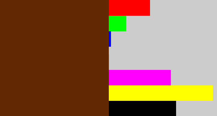 Hex color #612a04 - brown