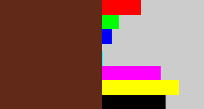 Hex color #612a18 - brown
