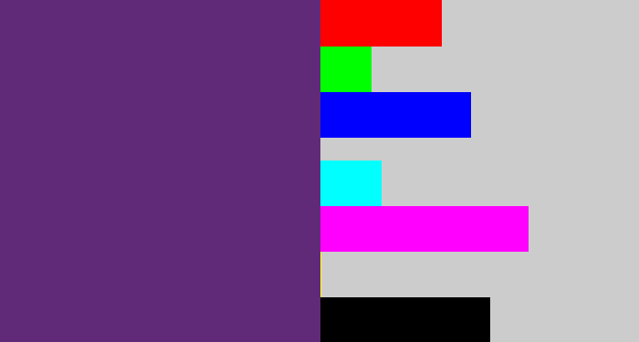 Hex color #612a78 - darkish purple