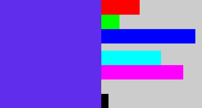 Hex color #612dec - purple blue