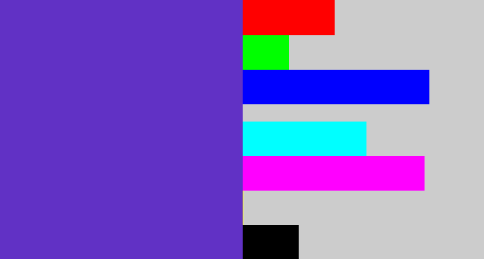 Hex color #6131c5 - blue purple