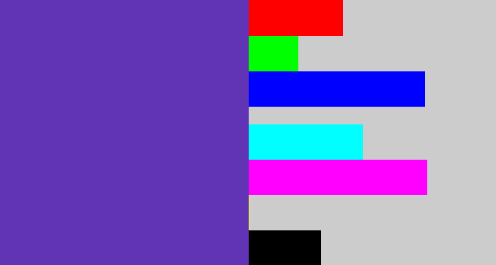 Hex color #6133b5 - bluey purple
