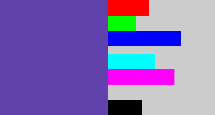 Hex color #6142ad - bluey purple