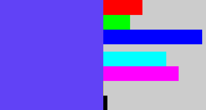 Hex color #6142f6 - purpleish blue
