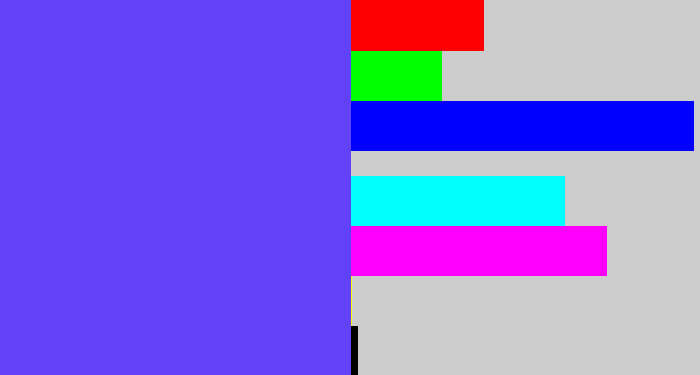 Hex color #6142f9 - purpleish blue
