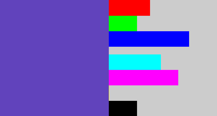 Hex color #6143bc - bluey purple
