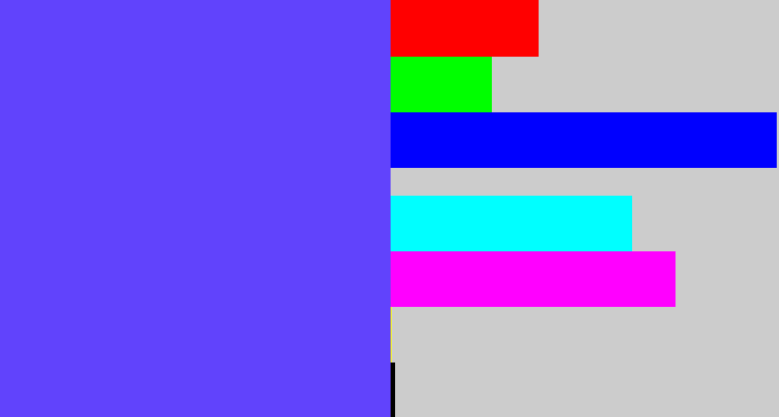 Hex color #6143fc - purpleish blue
