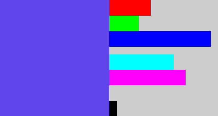 Hex color #6146ec - purpleish blue