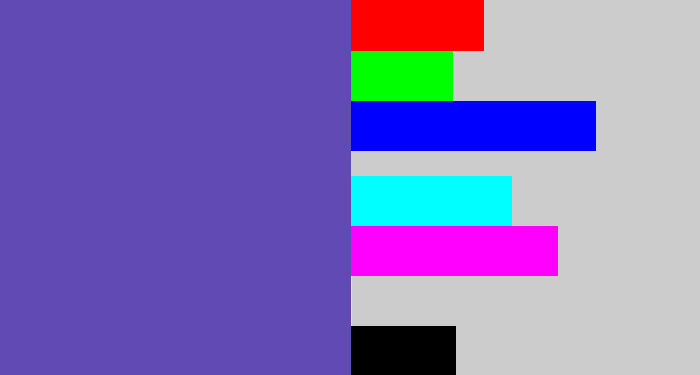 Hex color #614ab3 - bluey purple