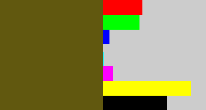 Hex color #61580f - greenish brown