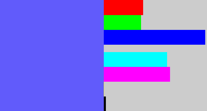 Hex color #615bfb - purpleish blue