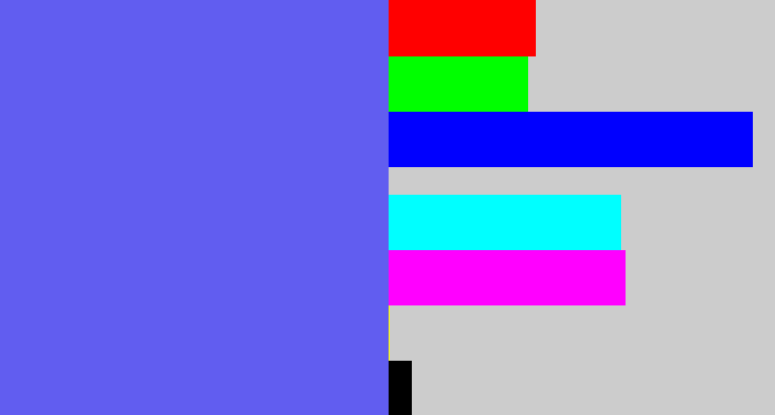 Hex color #615df0 - purpleish blue