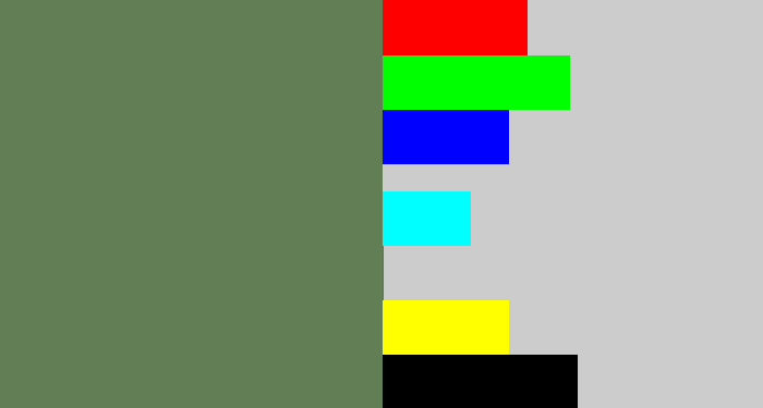 Hex color #617e54 - dark sage
