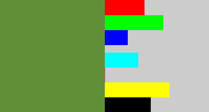 Hex color #618f37 - moss green