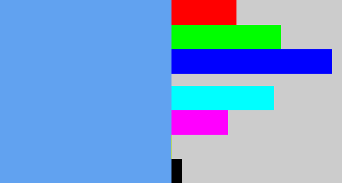 Hex color #61a2f0 - soft blue