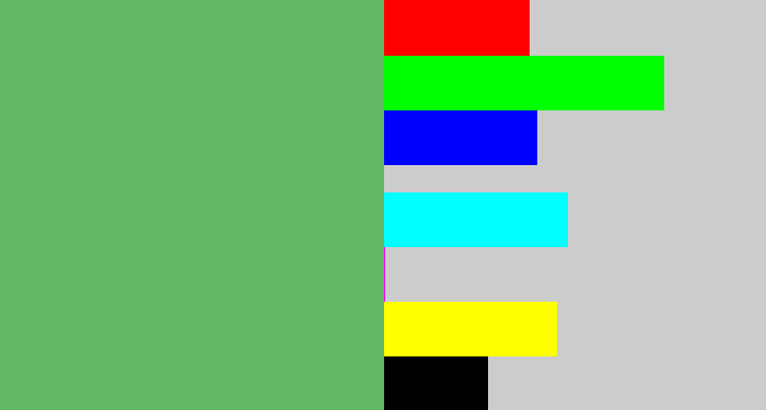 Hex color #61b966 - boring green