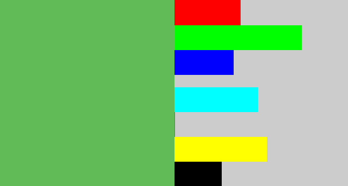 Hex color #61bb57 - boring green