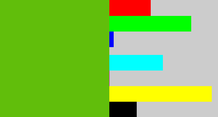 Hex color #61be0b - frog green
