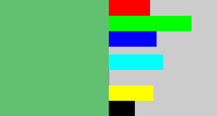 Hex color #61c171 - soft green