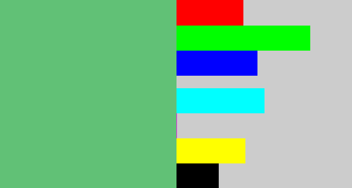 Hex color #61c176 - soft green