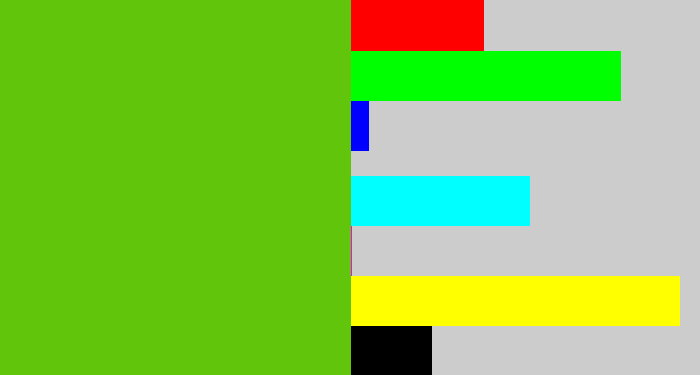 Hex color #61c50c - frog green